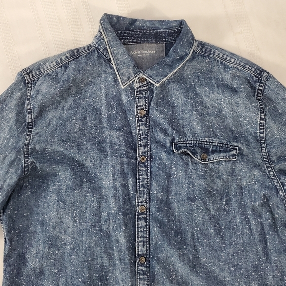 Calvin Klein Jeans Buttons Up 100% Cotton Shirt Size XL - Picture 7 of 8